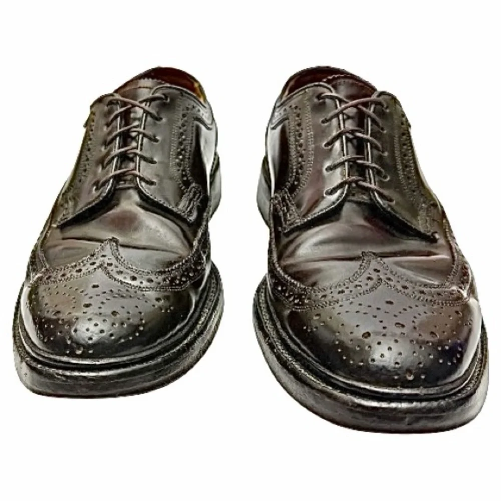 Florsheim Imperial 93605 Shell Cordovan Longwing Brogues Wingtip 7.5D Vtg 60s